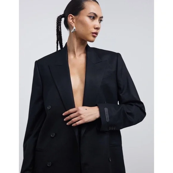 NWT EYTYS Milo Blazer in Black Oversized Boxy Minimalist Sophisticated Business - Picture 3 of 10